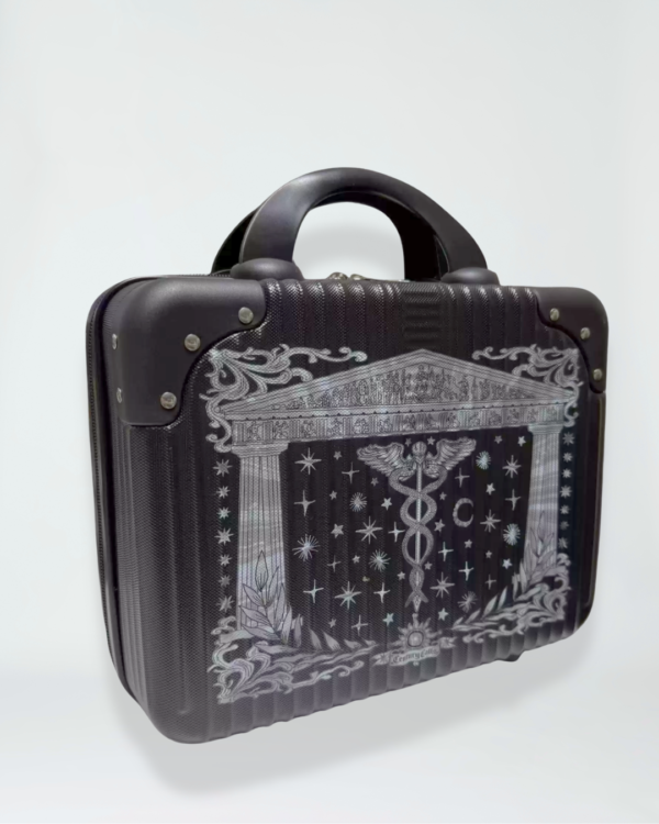 century calls gothic greek mythology 14 inch cosmetic case portable abs hard shell makeup travel suitcase with luggage strap