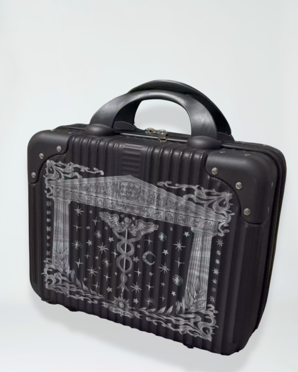 century calls gothic greek mythology 14 inch cosmetic case portable abs hard shell makeup travel suitcase with luggage strap