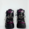 mib'vias original cyber goth platform boots handmade rubbed color high top shoes with heavy metal spikes & rivets (unisex)