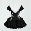 withpuji original "doll box" sweet & cool gothic lolita long sleeve op dress & matching shorts set