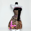 the doll house original "leopard cat" shibuya hot girl set sexy bodycon bandeau dress with rhinestone belt & plush accessory