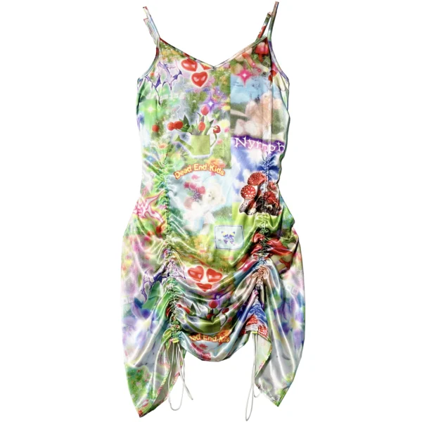 deadendkids original y2k dreamy print satin cami dress fairycore aesthetic pastel silk slip long maxi dress