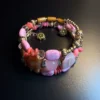 vintage bohemian pink multi layer beaded bracelet tribal aesthetic stackable charm hand jewelry gift