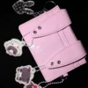 korean style bunny ear patent leather card holder y2k harajuku kpop photocard binder with zipper coin purse & lanyard