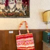 frufru gulu store angel dessert house strawberry cake tote bag lolita coquette aesthetic ruffled canvas shoulder bag