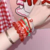 y2k dopamine candy color layered beaded bracelet set harajuku subculture stackable smiley star dice charm wristbands for girls