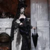 blood supply original day of mourning gothic european gorgeous sparkling velvet slim fit dress corset autumn