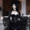 blood supply original day of mourning gothic european gorgeous sparkling velvet slim fit dress corset autumn