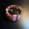 vintage bohemian pink multi layer beaded bracelet tribal aesthetic stackable charm hand jewelry gift