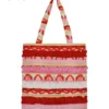 frufru gulu store angel dessert house strawberry cake tote bag lolita coquette aesthetic ruffled canvas shoulder bag