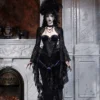 blood supply original day of mourning gothic european gorgeous sparkling velvet slim fit dress corset autumn