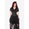 dark in love dark aesthetic heavy metal bondage corset gothic punk faux boning fitted crop top cw108 (size xs xxl)