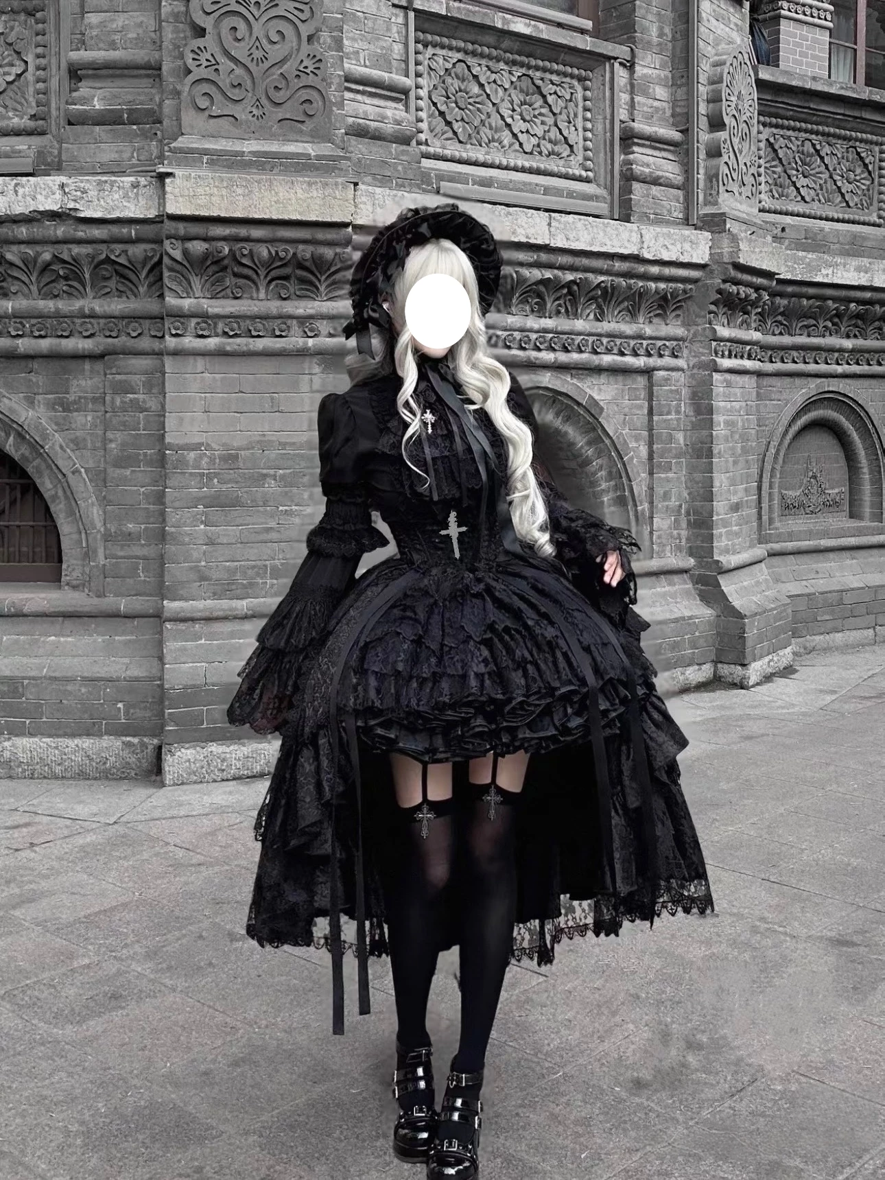 Gothic Loli EGL Thorn Cross Corset Skirt Set – Elegant Dark