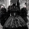 gothic loli egl thorn cross corset skirt set elegant dark academia vampire princess hime sleeve shirt & asymmetric lace maxi skirt 2 piece outfit (size s 3xl) gothic loli egl thorn cross corset skirt set elegant dark academia vampire princess hime sleeve shirt & asymmetric lace maxi skirt 2 piece outfit (size s 3xl)