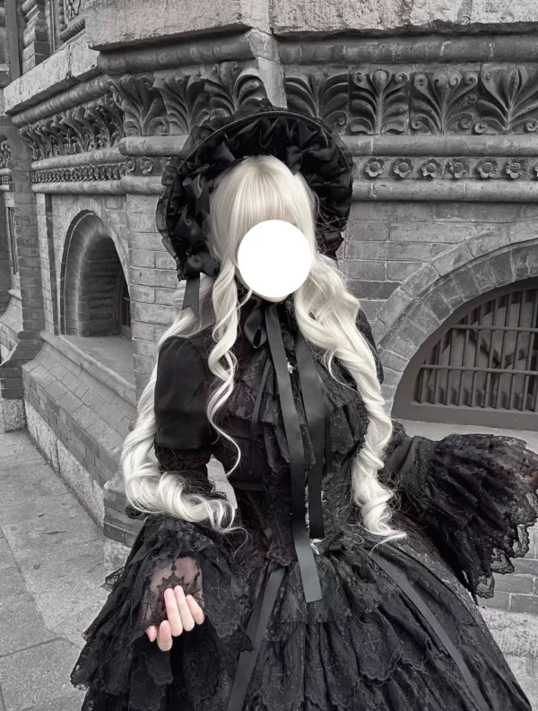 gothic loli egl thorn cross corset skirt set elegant dark academia vampire princess hime sleeve shirt & asymmetric lace maxi skirt 2 piece outfit (size s 3xl) gothic loli egl thorn cross corset skirt set elegant dark academia vampire princess hime sleeve shirt & asymmetric lace maxi skirt 2 piece outfit (size s 3xl)