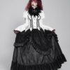 Gothic Victorian Renaissance Flare Bell Sleeve Blouse SHT142 - Dark Aristocrat Lace Ruffled Collar Button Down Shirt with Corset Lacing