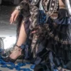 一只冲天兔 九黎高跟鞋蝴蝶结原创设计花嫁手工苗疆