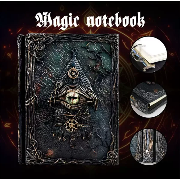Gothic Cthulhu Eye Vintage Loose-Leaf Journal Notebook – Refillable A5/A6 Dark Aesthetic Grimoire & Gift Set