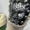 Punk Studded Leopard Head High-Top Platform Sneakers – Unisex Vintage Washed Chunky Canvas Boots