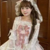 ribbon overture rococo sweet lolita jsk dress set – lace ribbon cake layered marshmallow tea party dress