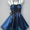 Gothic Dark Academic Satin Cami Mini Dress with Black Sheer Chiffon Shawl Cardigan – Vintage Elegant 2-Piece Summer Outfit Set