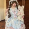 ribbon overture rococo sweet lolita jsk dress set – lace ribbon cake layered marshmallow tea party dress