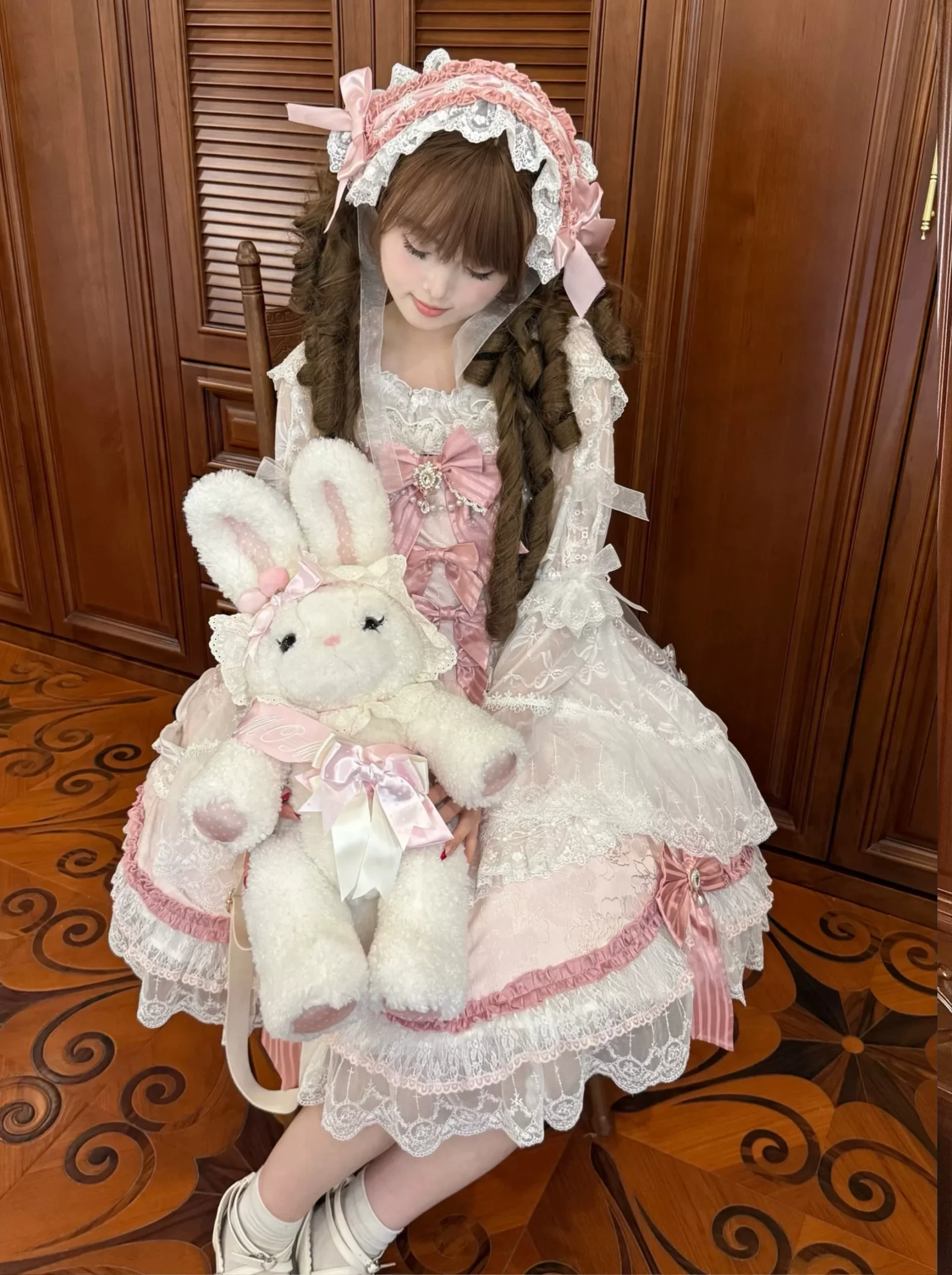 ribbon overture rococo sweet lolita jsk dress set – lace ribbon cake layered marshmallow tea party dress