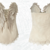 NO ROMANCE Vintage Court Knight Angel Wings Faux Suede Corset Top – Gothic Lace-Up Strapless Bustier Camisole for Women