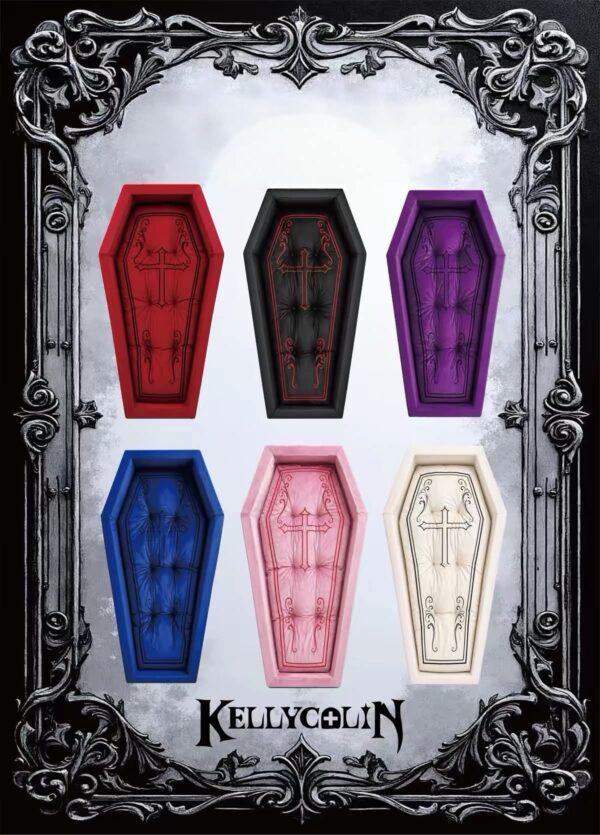 Kellycolin Gothic Coffin Bed – Dracula Vampire Velvet Coffin Daybed Lounger