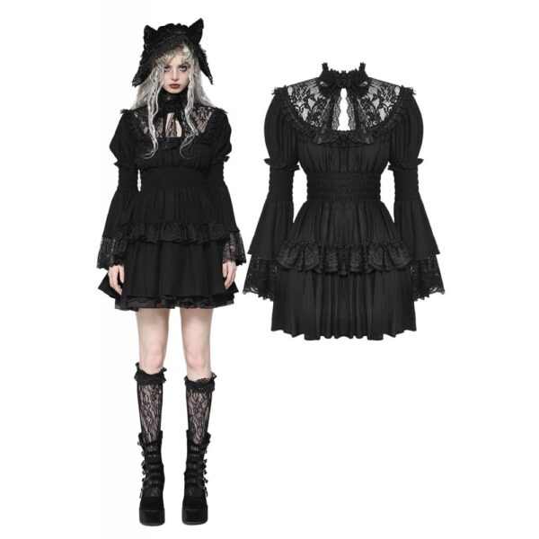 DW1024 Dark In Love Gothic Lace Doll Dress