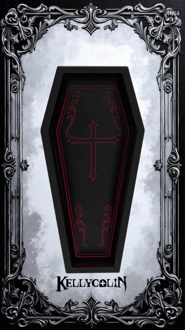 Kellycolin Gothic Coffin Bed – Dracula Vampire Velvet Coffin Daybed Lounger
