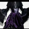 O1CN0106bIAp1WN0BS8YqNF_!!2210441602775 Gothic Cathedral Stained Glass Hanfu Fusion Pleated Horse-Face Skirt Set – Vintage Dark Velvet Corset Overskirt Outerwear Ensemble