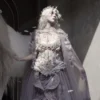 Blood Supply Moonlight Beast Spirit Floral Lace Elven Maxi Skirt - Detachable Cage Support Lavender Tulle Evening Train Skirt