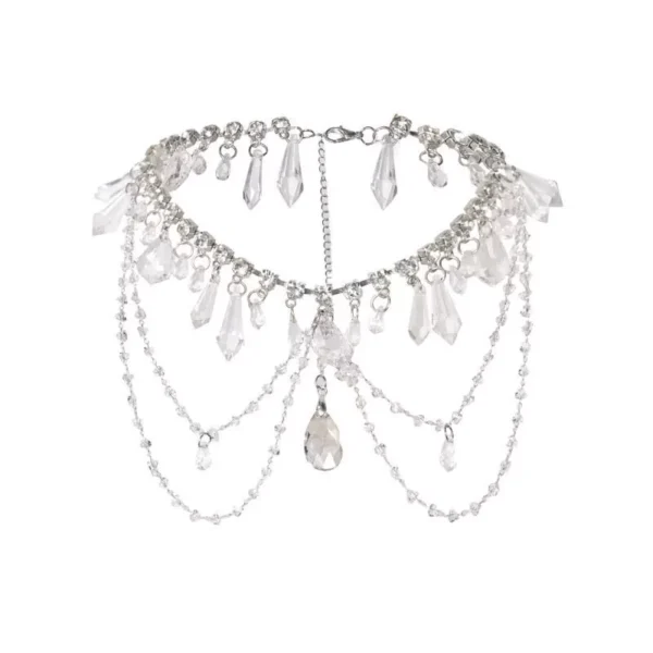 Moonlight Spirit Silver Floral Asymmetric Armor Corset – Ethereal Fairycore Boned Bustier Top