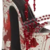 Trickz N' Treatz Blood Splatter Beaded Platform Sandals – Gothic Halloween Chunky High Heel Shoes for Women