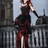Sweet Vow Original Bone Flower Gothic Lolita 3-Piece Set – Corset Camisole, Bustle Short Skirt & Mermaid Long Skirt