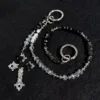 404BLOCK Beaded Cross Pant Chain – Handmade Gothic Y2K Beaded Keychain & Pants Waist Accessories for Streetwear Cleanfit