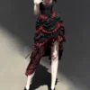 Sweet Vow Original Bone Flower Gothic Lolita 3-Piece Set – Corset Camisole, Bustle Short Skirt & Mermaid Long Skirt