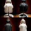 Cross & Thorns Gothic High-Low Lace Lolita Set – Chiffon Blouse, Corset Skirt & Detachable Princess Sleeves