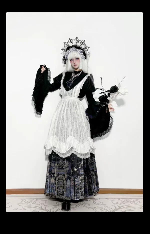 O1CN01Amcwqe1WN0BLlVvYd_!!2210441602775 Gothic Cathedral Stained Glass Hanfu Fusion Pleated Horse-Face Skirt Set – Vintage Dark Velvet Corset Overskirt Outerwear Ensemble