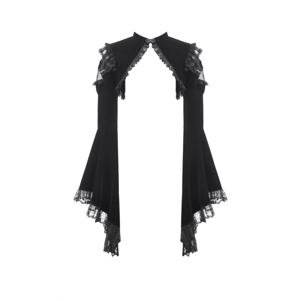 O1CN01BDiL0W1Ych1YSb6fi_!!260013080 DARK IN LOVE BW172 Gothic Velvet Cutout Shrug Capelet – Vintage Lace Mesh Ruffled Flare Sleeve Bolero