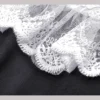 Gothic Lolita Black Contrast Lace Mini Dress – Vintage High Neck Puff Sleeve A-Line Maid Doll Dress