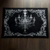 Neohub Gothic Candle Chandelier Area Rug – Dark Academia Faux Cashmere Bedroom Floor Mat Decor
