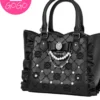 NOEMIE Kawaii Bow Rhinestone Tote Bag – Japanese Lolita Quilted Ruffle 2-Way Crossbody Handbag