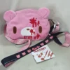 Gloomy Bear Plush Crossbody Bag – Pink Bloody Bear Kawaii Plushie Shoulder Bag for Harajuku Y2K Fashion