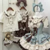 Sweet Mint Choco Peter Pan Collar Cotton Lolita Blouse – Short Sleeve Breathable Spring/Summer Layering Top