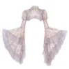 Moonlight Spirit Floral Lace Hime Bell Sleeve Shrug Top – Ethereal Fairycore Sheer Bolero Outerwear