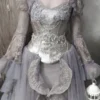 Moonlight Spirit Jacquard Crystal Rhinestone Corset Belt – Ethereal Fairycore Boned Waist Cincher