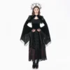 O1CN01JO71zJ1Ych1YN9BmJ_260013080 DARK IN LOVE BW172 Gothic Velvet Cutout Shrug Capelet – Vintage Lace Mesh Ruffled Flare Sleeve Bolero