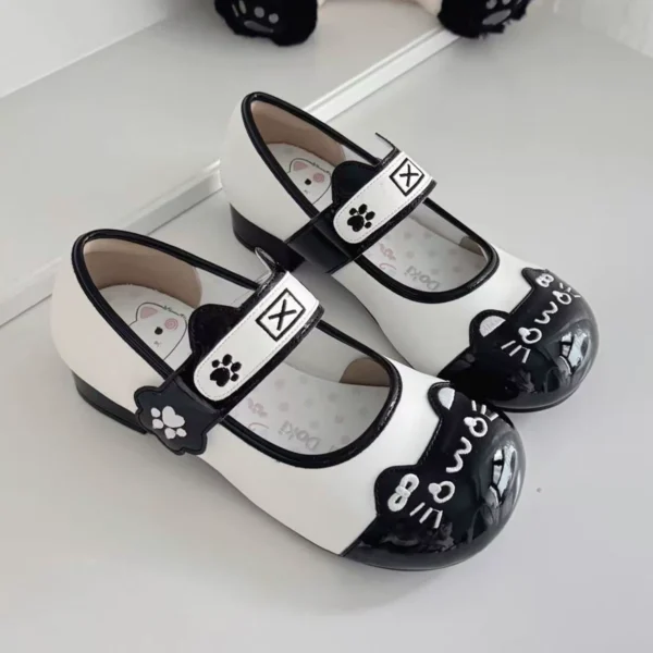 Japanese Kawaii Cat Paw Lolita Shoes – Cute Round Toe Low Block Heel Mary Jane Shoes for Women